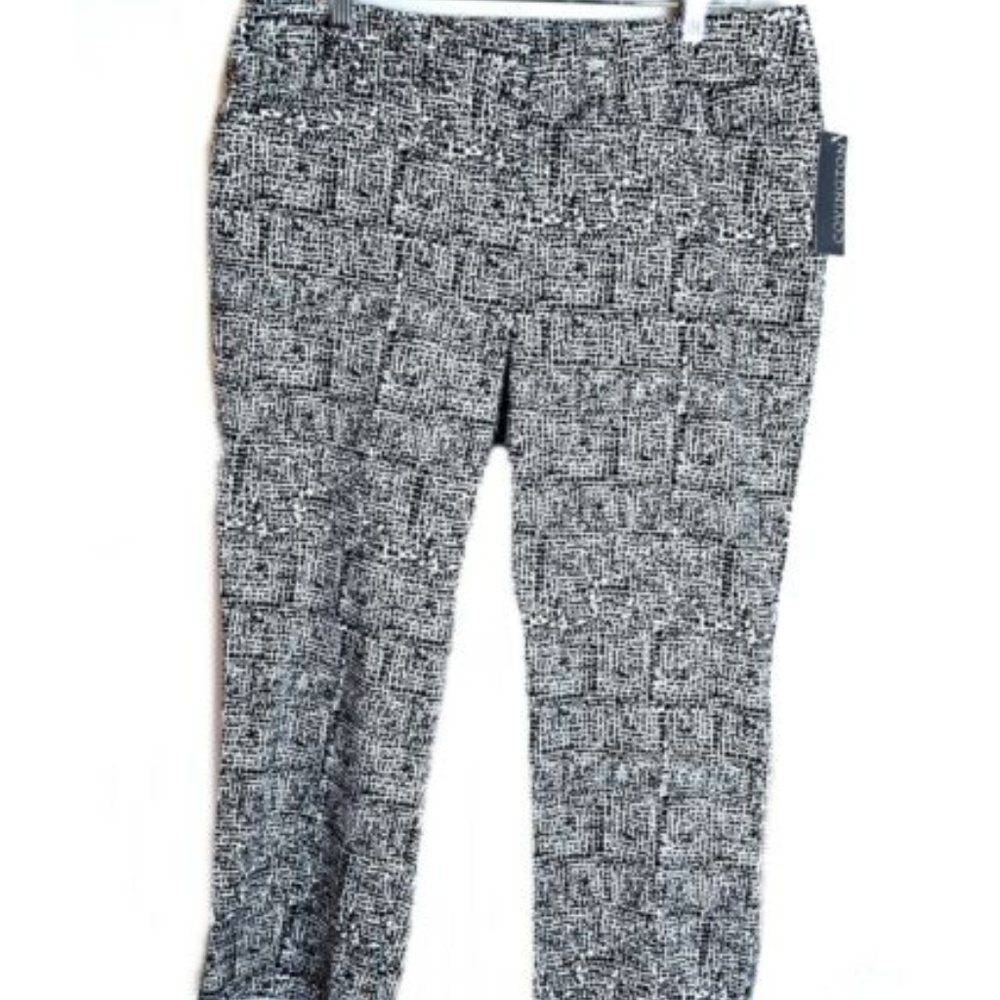 Black-White Stretch Crop Capris Pants-NWT